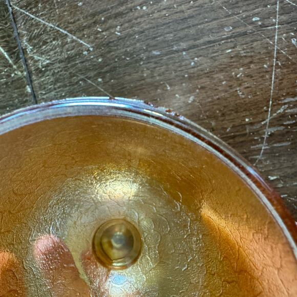 Vintage Iridescent Marigold Carnival Glass Pedestal Chalice Goblet - Picture 3 of 10